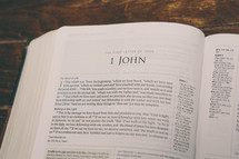 Bible opened to 1 John 