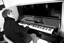 man playing a piano 