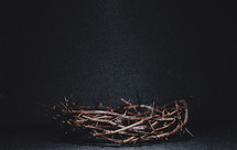 Crown of thorns on a black background 