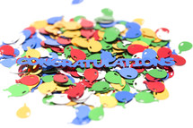 colorful balloon shaped confetti - congratulations 