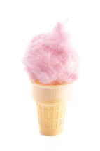 cotton candy in an ice cream cone 
