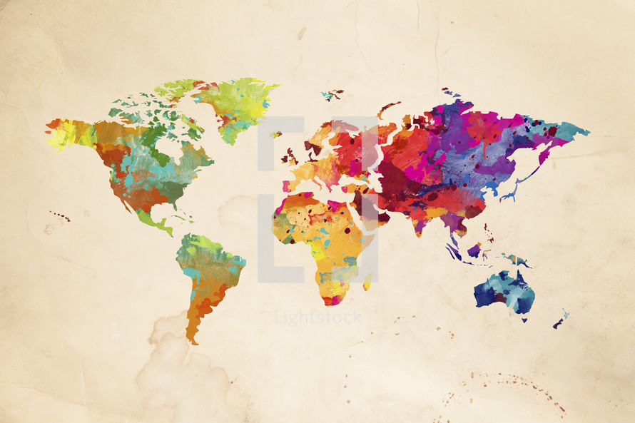colorful world map 