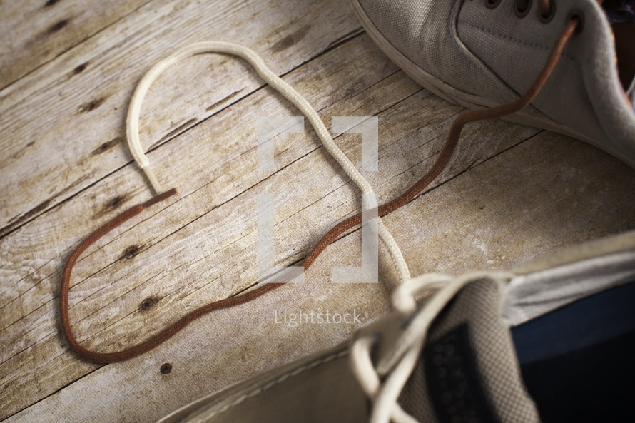 shoe laces in the shape of a heart 