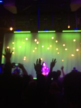 Worship, raised hands, spotlight, concert, audience, worship music 