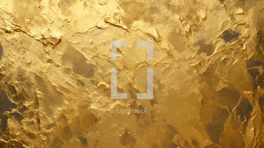 Raw gold leaf foil texture background. 