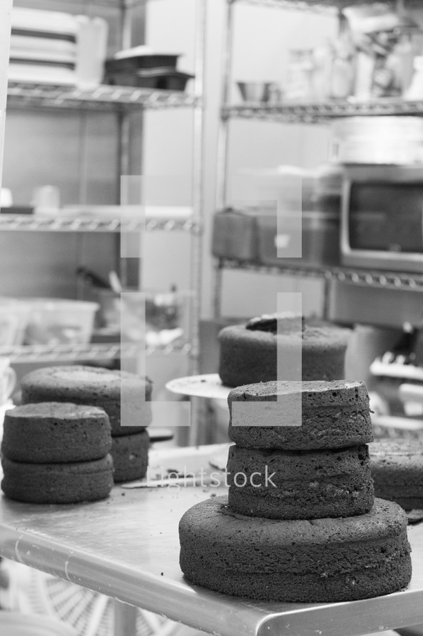 cakes in a bakery 