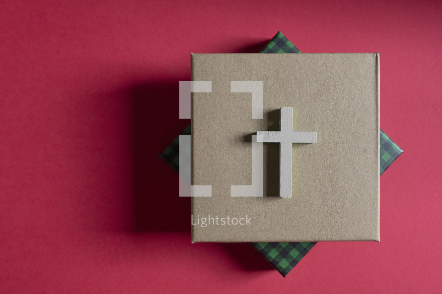 gift box for Christmas with cross