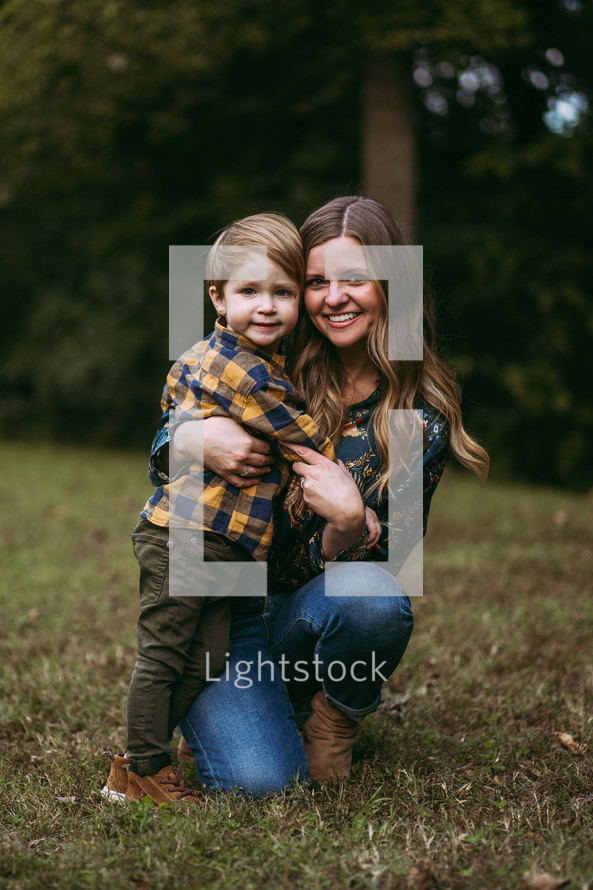 a mother and son portrait 
