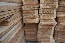 stacked lumber 