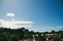 sky over a tropical village 