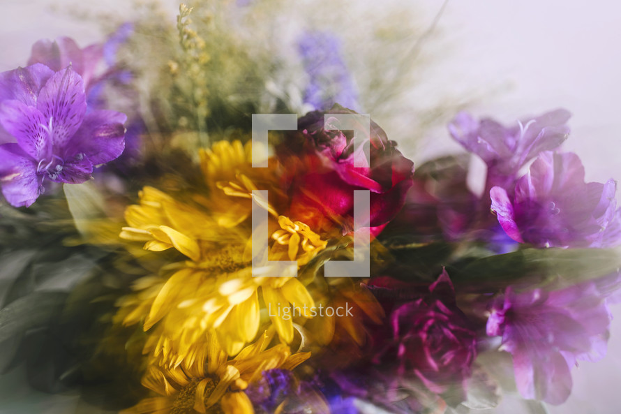 double exposure floral background