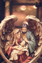 nativity scene in angel wings 