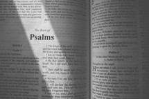 Bible turned to Psalms 