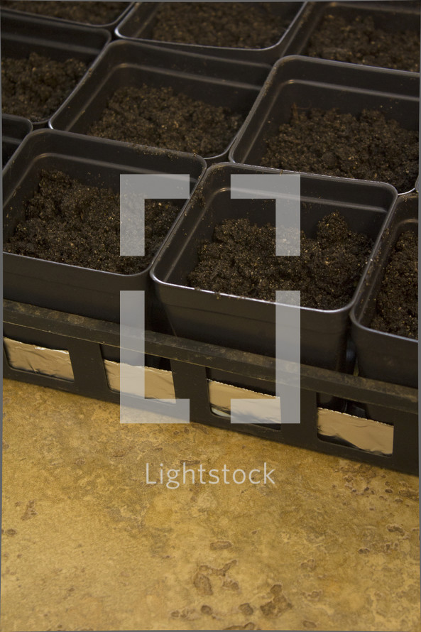 soil in pots