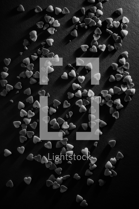 Minimal black texture background hearts for valentines day and love