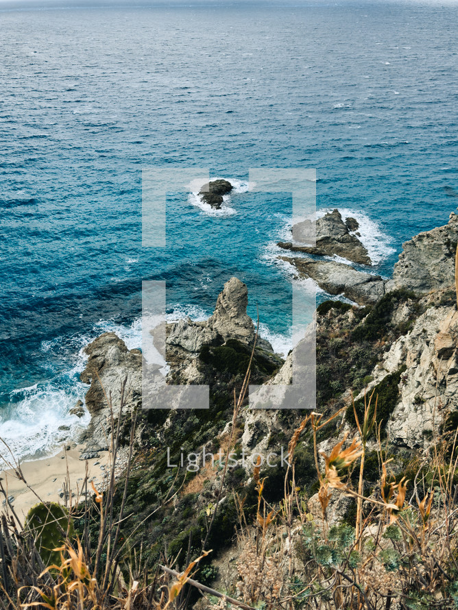 Cliff near the ocean in Calabria during winter season
