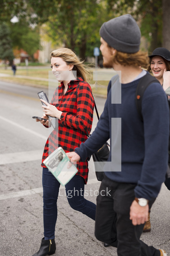 students walking to class on campus 