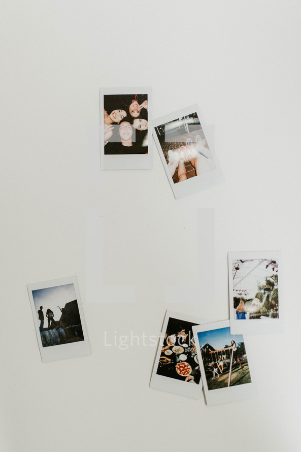 polaroid photographs on a white background 