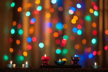 colorful lights and candles 