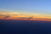 Sunset from 30,000 feet over the southeastern United States