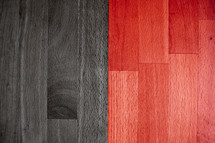 red and black wood floor boards 