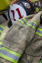 Fireman's' suit and hat.