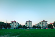 apartments and soccer field 