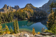lake and mountain forest 