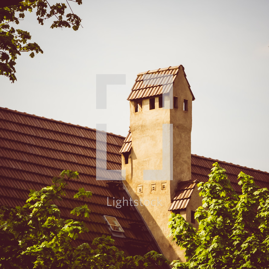 tower and tile roof 