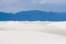 White Sand and Blue Mountains in New Mexico.