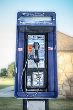 View of a pay phone outside