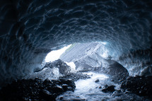 Inside of an Ice Cave Glacier in Alaska