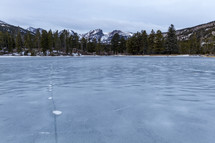 frozen lake surface 