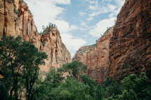 steep cliffs in a canyon