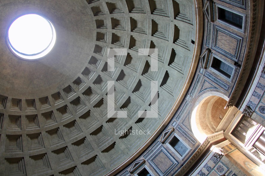 skylight in a dome in Rome 