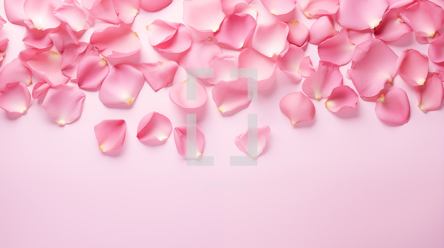 Pink rose petals on a pink background. 