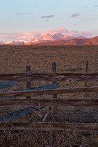 old fence and mountain view 