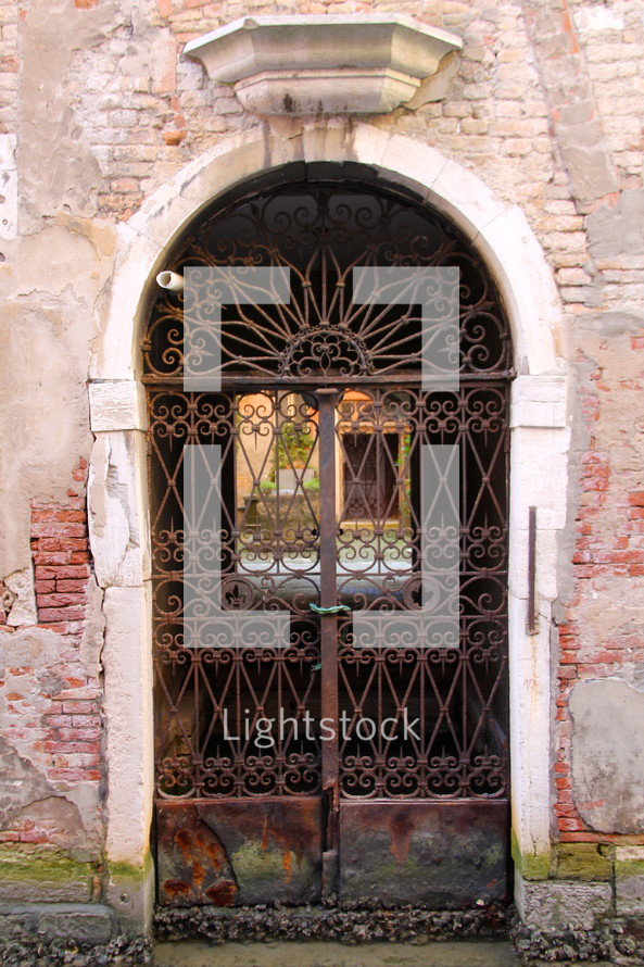 iron gate in a doorway