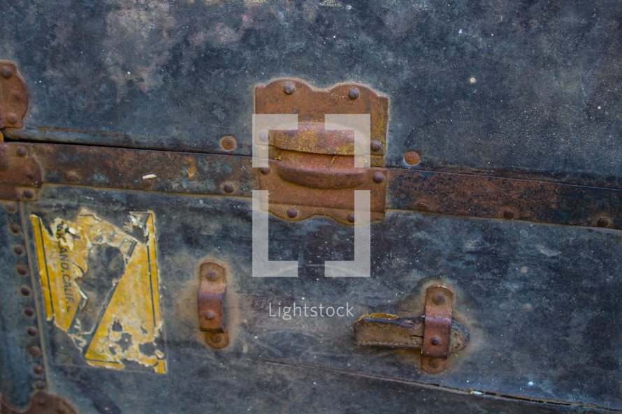 rusty hinge on a chest 