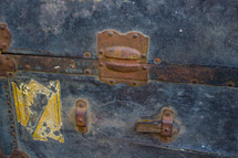 rusty hinge on a chest 