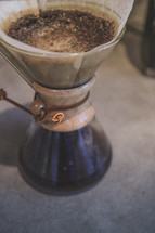 Coffee brewing in a chemex