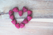 raspberries in the shape of a heart 