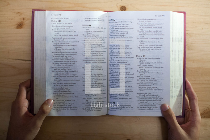 hands on a Bible 