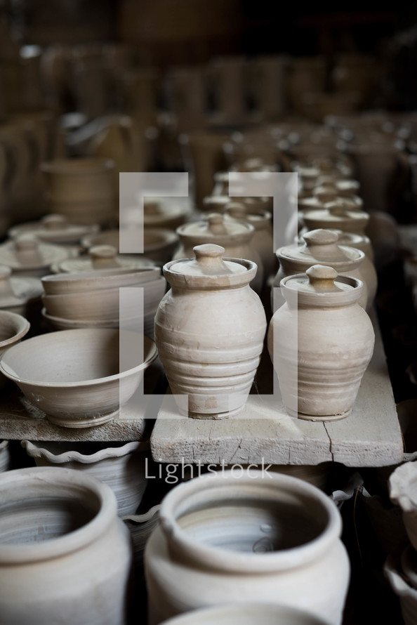 pottery jars and pots