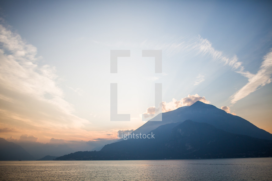 sky at sunrise on Lake Como 