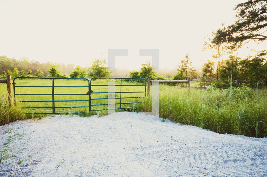 gate to a farm pasture