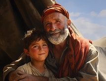 Joseph as a very young boy with his father Jacob