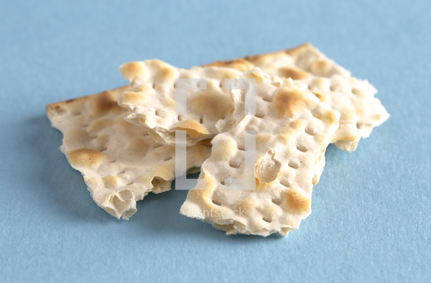 unleavened bread on a blue background 