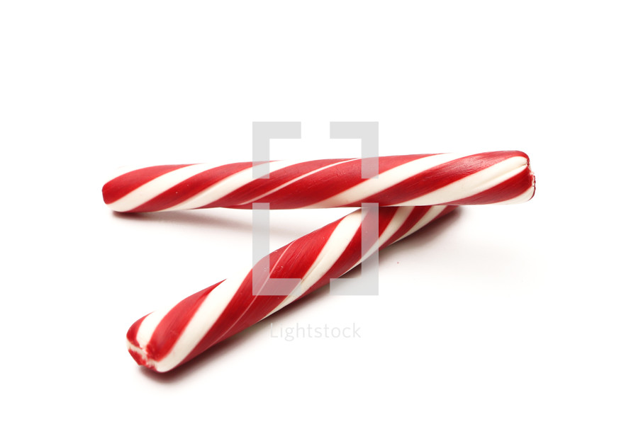 peppermint sticks on a white background 