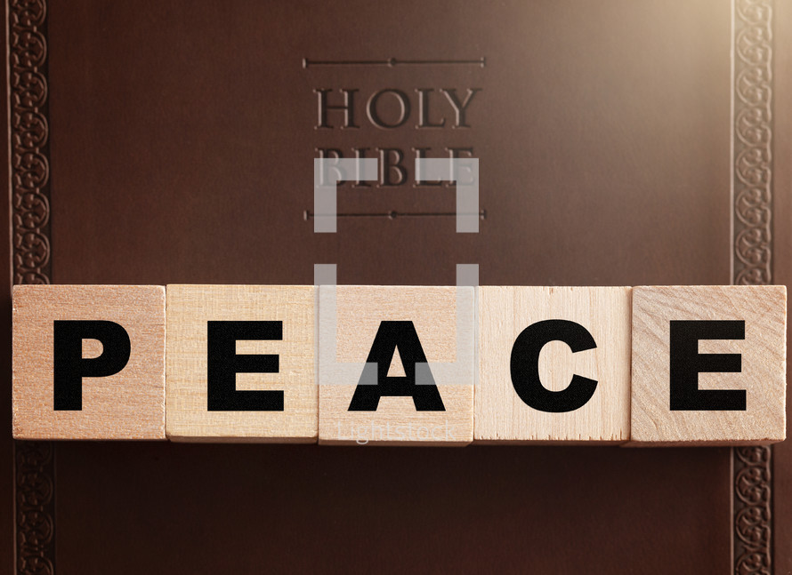 Holy Bible and word peace